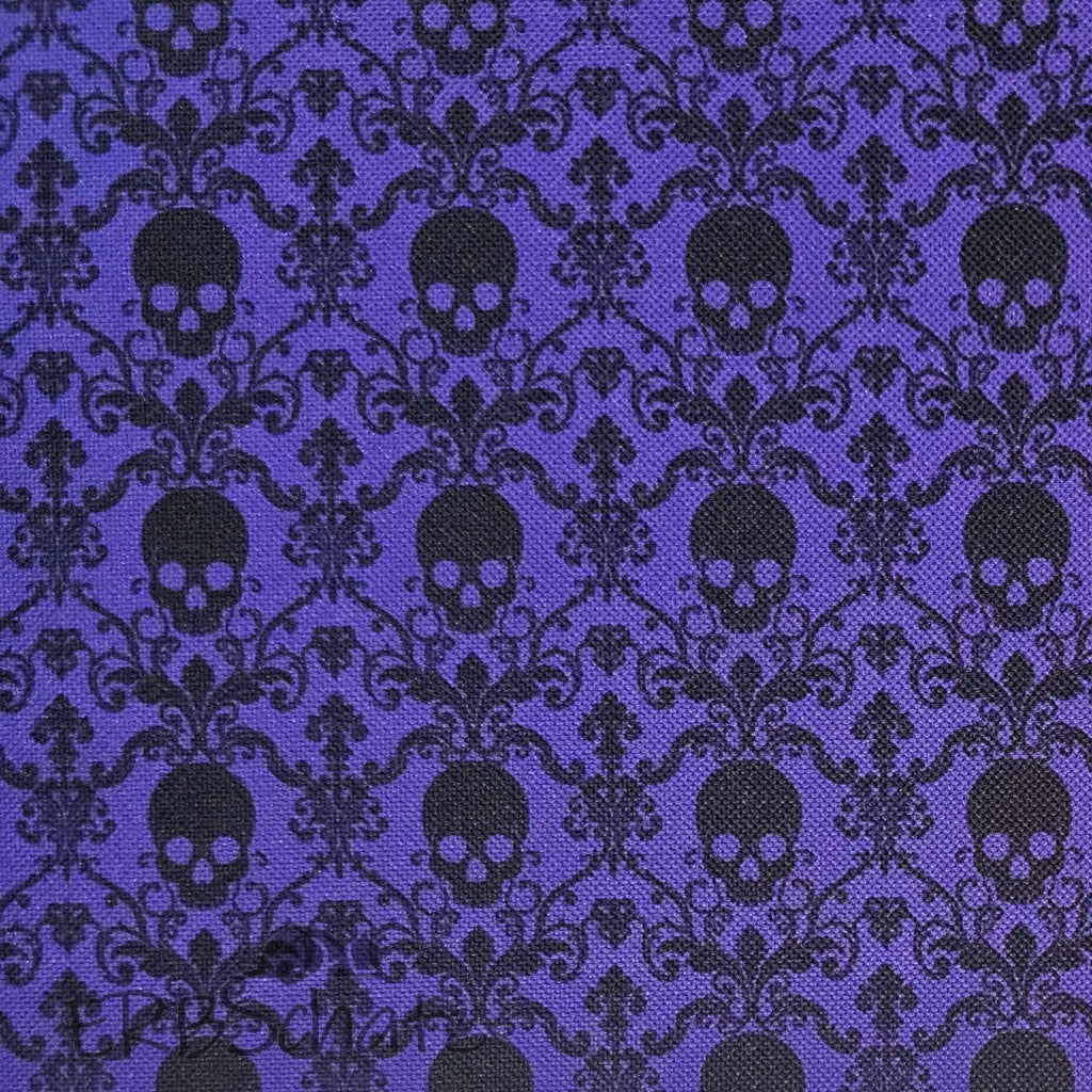 Wasserabweisender Canvas/Oxford Dark Purple Skulls - Dark