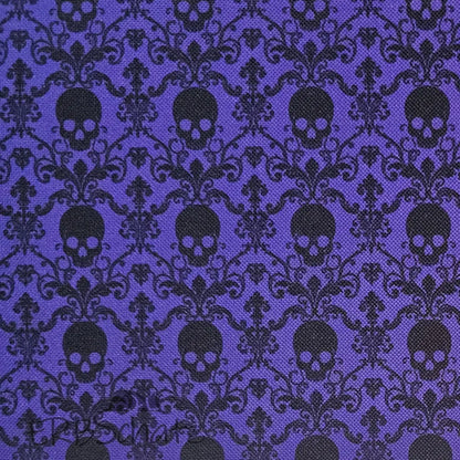 Wasserabweisender Canvas/Oxford Dark Purple Skulls - Dark