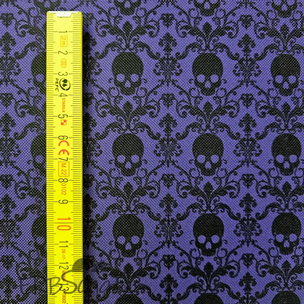 Wasserabweisender Canvas/Oxford Dark Purple Skulls - Dark