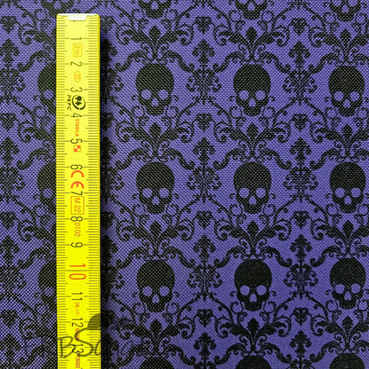 Wasserabweisender Canvas/Oxford Dark Purple Skulls - Dark