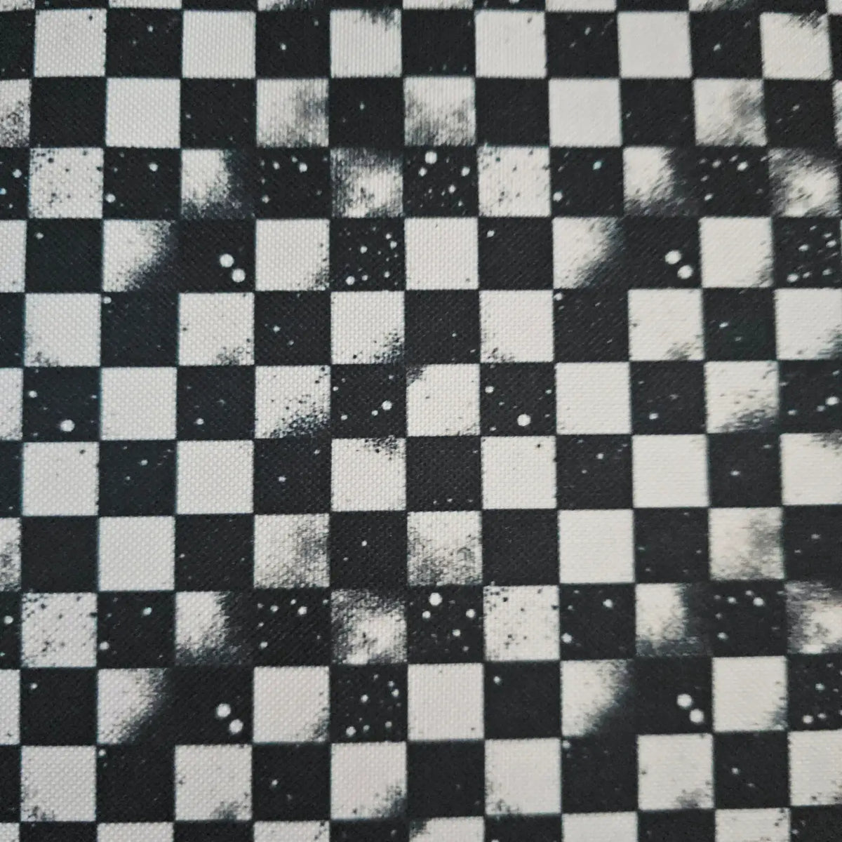 Wasserabweisender Canvas/Oxford | Grunge Schachbrett B/W