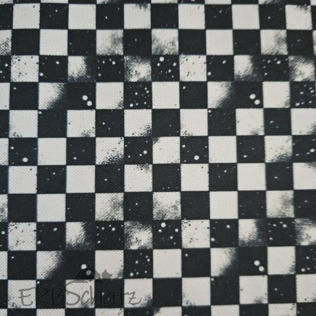 Wasserabweisender Canvas/Oxford | Grunge Schachbrett B/W