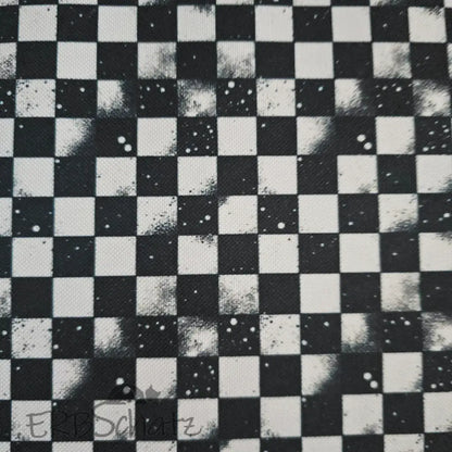Wasserabweisender Canvas/Oxford | Grunge Schachbrett B/W