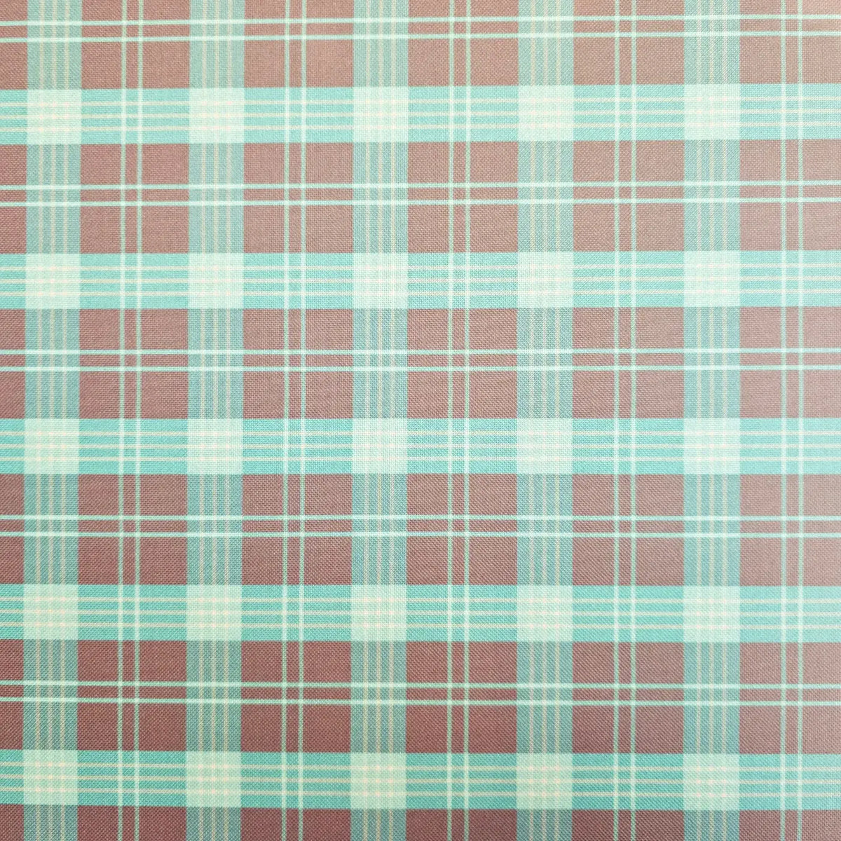 Wasserabweisender Canvas/Oxford | Karo Türkis Grau | 0,5m