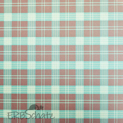 Wasserabweisender Canvas/Oxford | Karo Türkis Grau | 0,5m