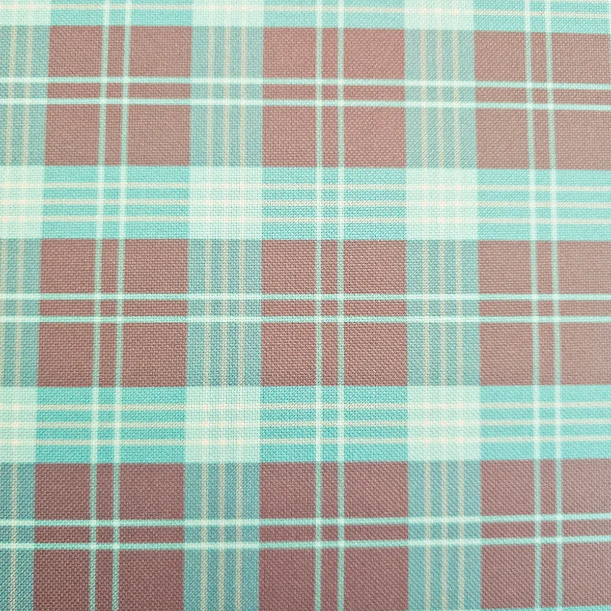 Wasserabweisender Canvas/Oxford | Karo Türkis Grau | 0,5m