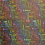 Wasserabweisender Canvas/Oxford LoveKisses Wordcloud | 0,5m