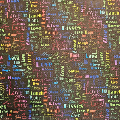 Wasserabweisender Canvas/Oxford LoveKisses Wordcloud | 0,5m