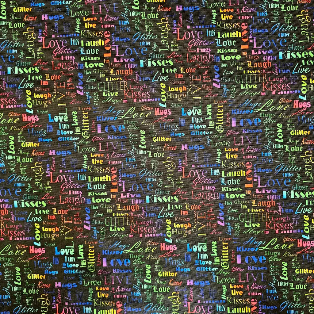 Wasserabweisender Canvas/Oxford LoveKisses Wordcloud | 0,5m