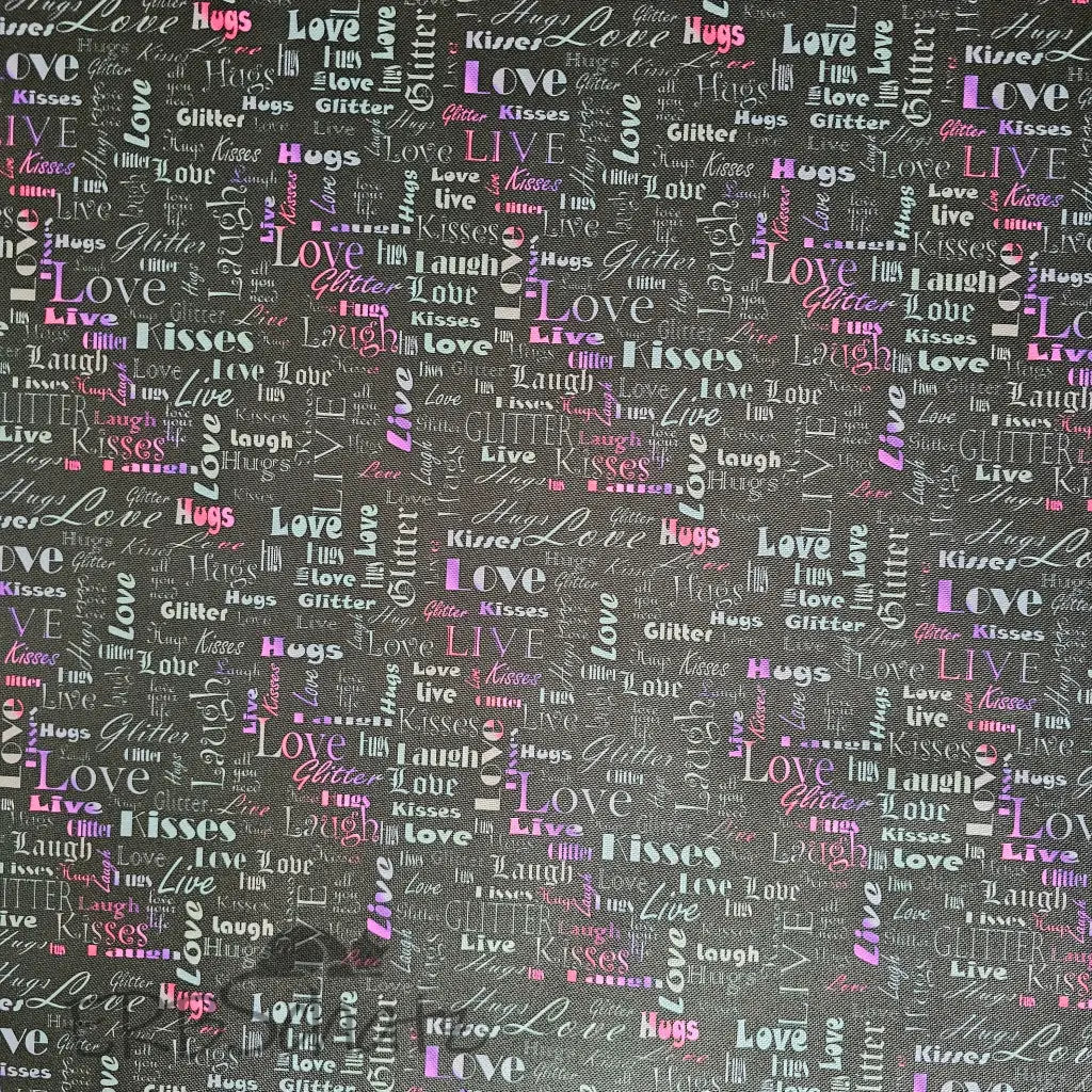 Wasserabweisender Canvas/Oxford LoveKisses Wordcloud | 0,5m