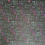 Wasserabweisender Canvas/Oxford LoveKisses Wordcloud | 0,5m