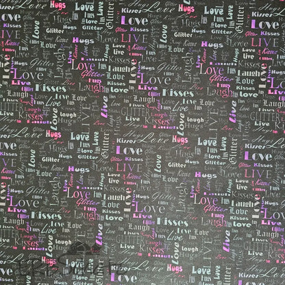 Wasserabweisender Canvas/Oxford LoveKisses Wordcloud | 0,5m
