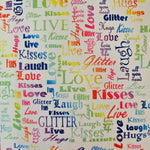 Wasserabweisender Canvas/Oxford LoveKisses Wordcloud | 0,5m
