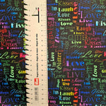 Wasserabweisender Canvas/Oxford LoveKisses Wordcloud | 0,5m