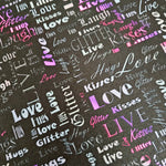 Wasserabweisender Canvas/Oxford LoveKisses Wordcloud | 0,5m