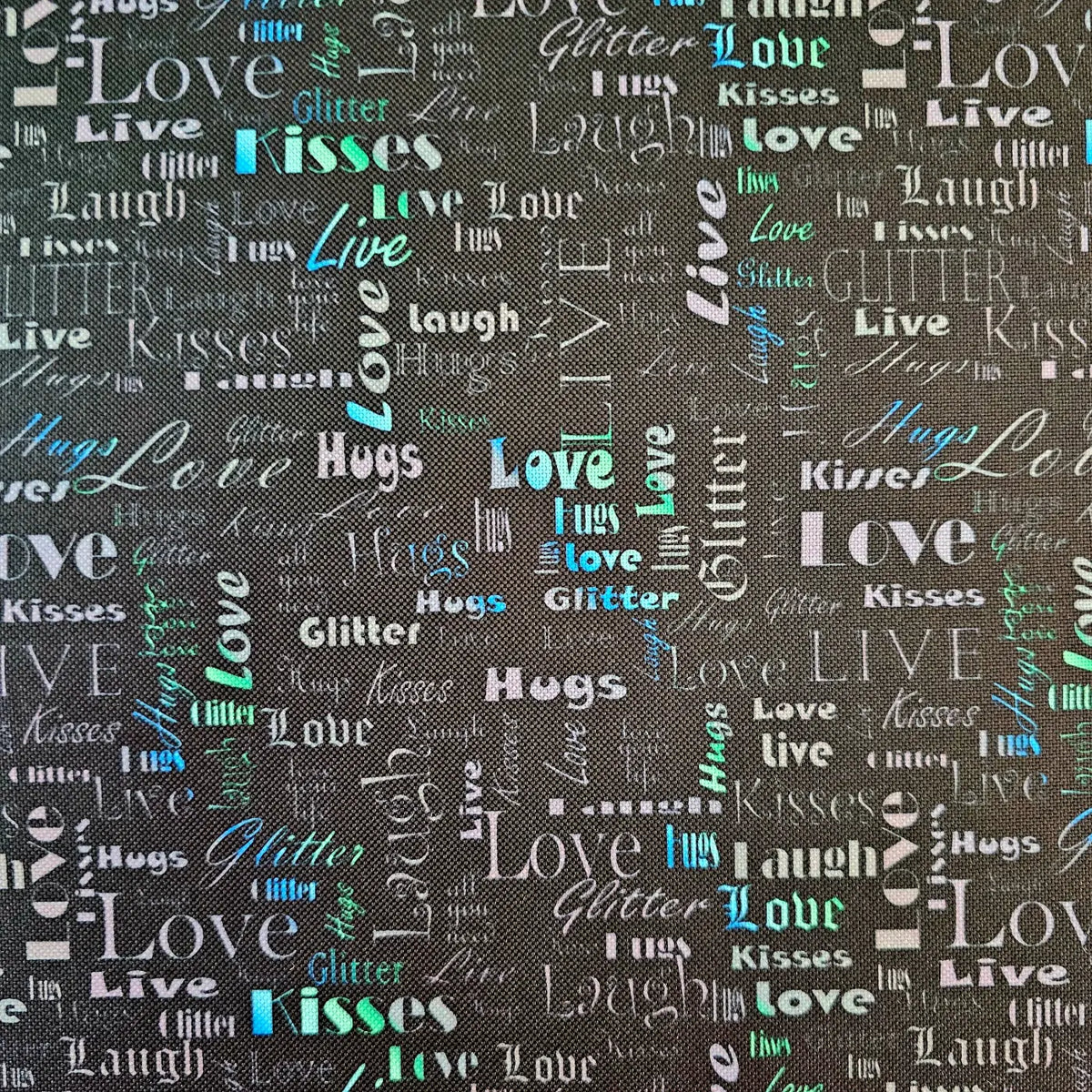 Wasserabweisender Canvas/Oxford LoveKisses Wordcloud | 0,5m