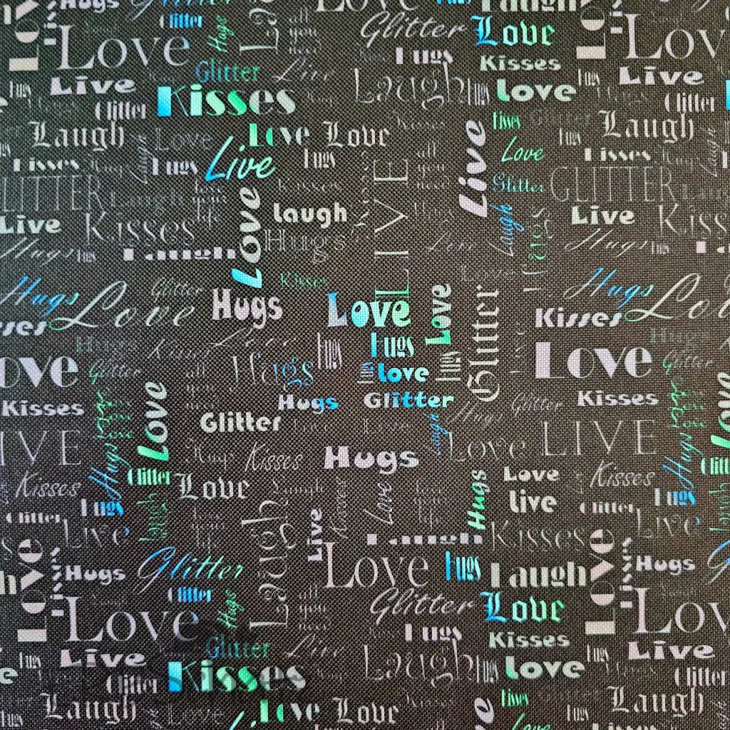 Wasserabweisender Canvas/Oxford LoveKisses Wordcloud | 0,5m