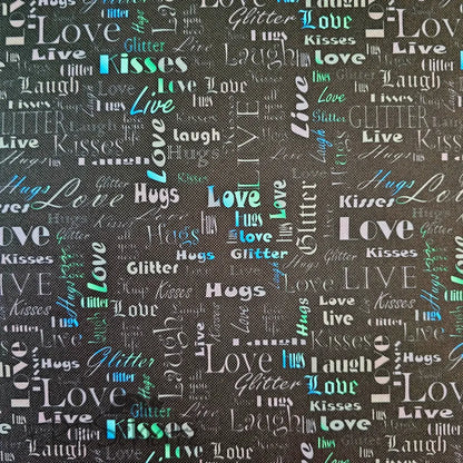 Wasserabweisender Canvas/Oxford LoveKisses Wordcloud | 0,5m
