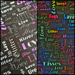 Wasserabweisender Canvas/Oxford LoveKisses Wordcloud | 0,5m
