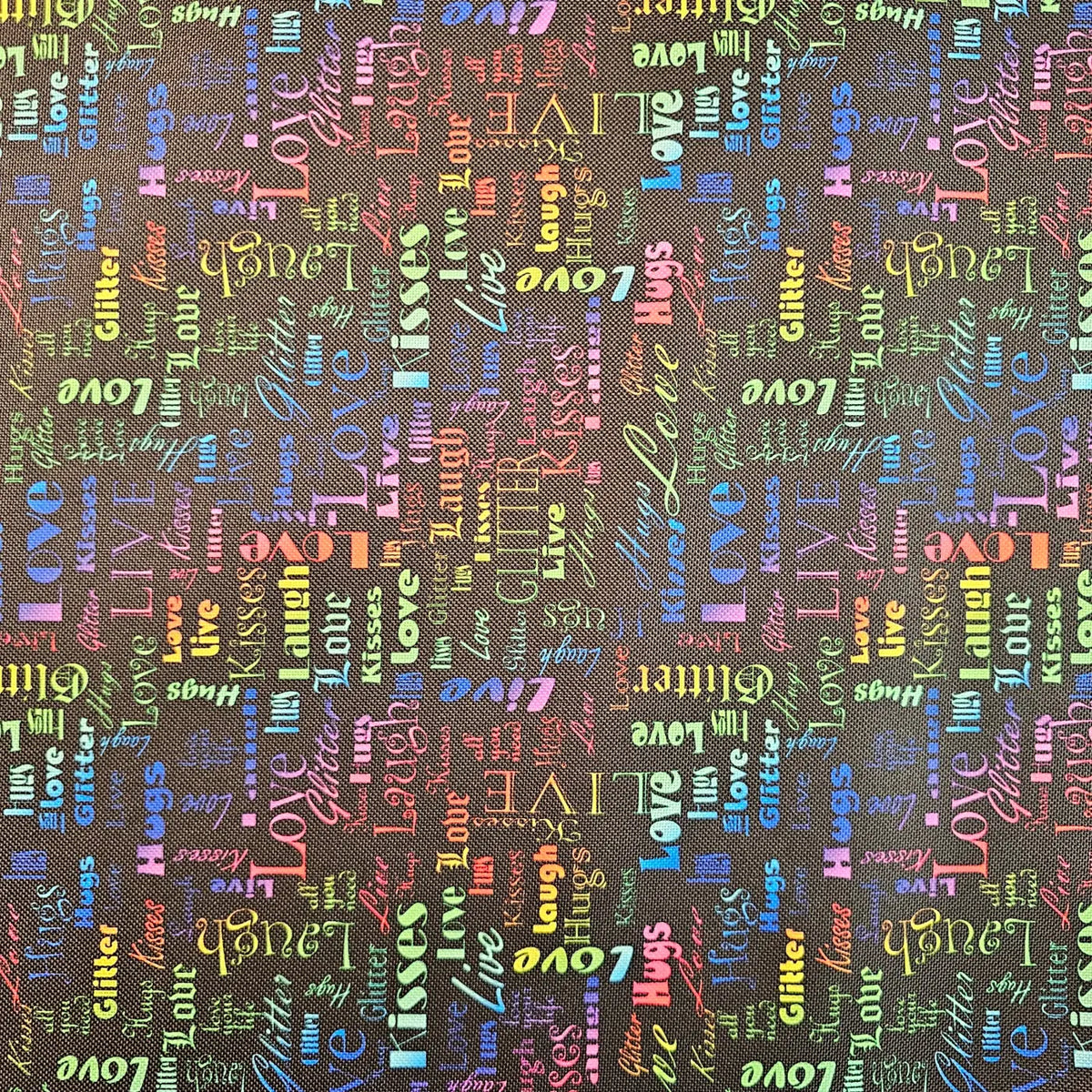 Wasserabweisender Canvas/Oxford LoveKisses Wordcloud | 0,5m