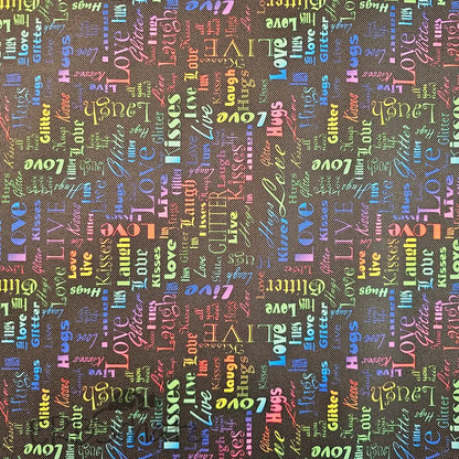 Wasserabweisender Canvas/Oxford LoveKisses Wordcloud | 0,5m