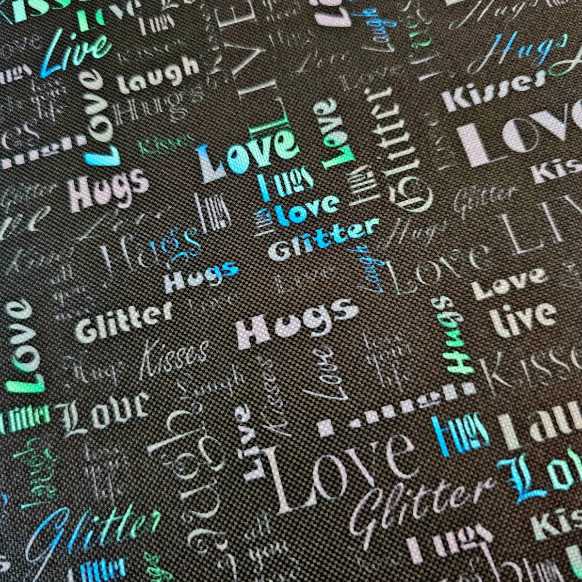 Wasserabweisender Canvas/Oxford LoveKisses Wordcloud | 0,5m