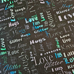Wasserabweisender Canvas/Oxford LoveKisses Wordcloud | 0,5m