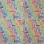 Wasserabweisender Canvas/Oxford LoveKisses Wordcloud | 0,5m