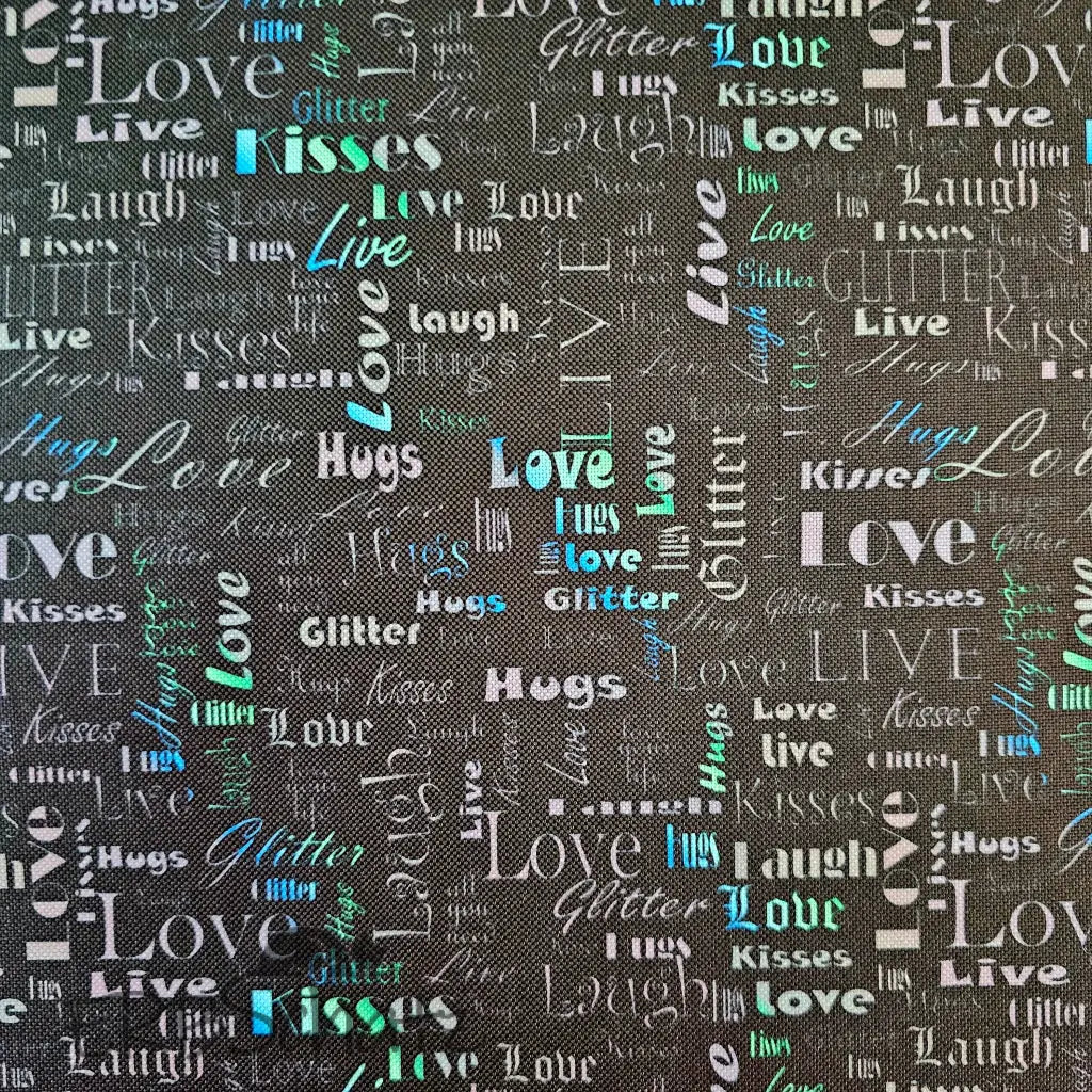 Wasserabweisender Canvas/Oxford LoveKisses Wordcloud | 0,5m