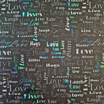 Wasserabweisender Canvas/Oxford LoveKisses Wordcloud | 0,5m