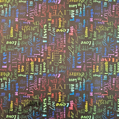 Wasserabweisender Canvas/Oxford LoveKisses Wordcloud | 0,5m