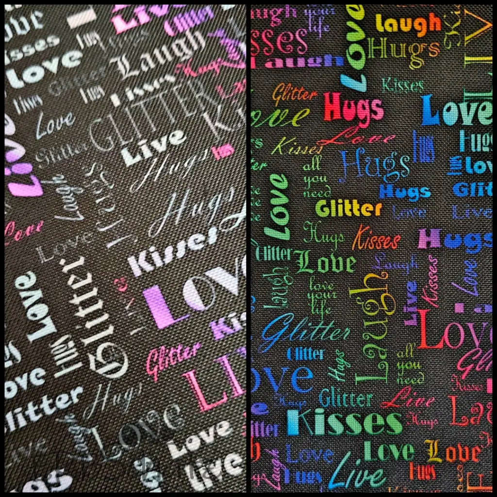 Wasserabweisender Canvas/Oxford LoveKisses Wordcloud | 0,5m