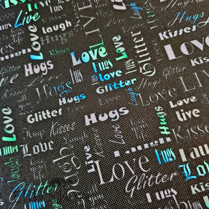 Wasserabweisender Canvas/Oxford LoveKisses Wordcloud | 0,5m