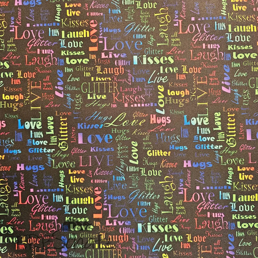 Wasserabweisender Canvas/Oxford LoveKisses Wordcloud | 0,5m