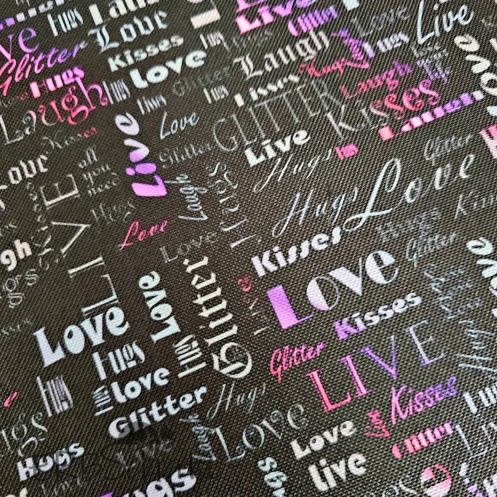 Wasserabweisender Canvas/Oxford LoveKisses Wordcloud | 0,5m