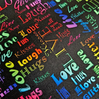 Wasserabweisender Canvas/Oxford LoveKisses Wordcloud | 0,5m