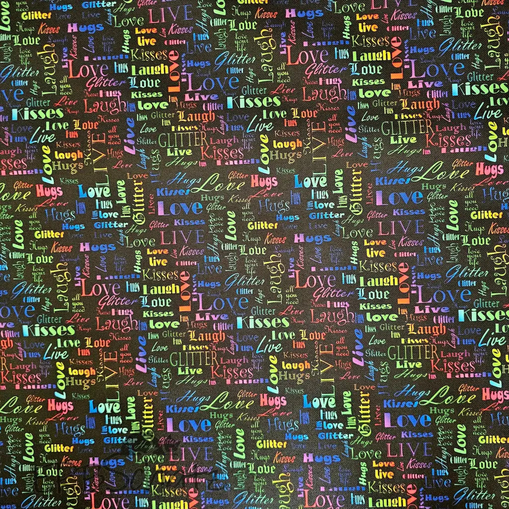 Wasserabweisender Canvas/Oxford LoveKisses Wordcloud | 0,5m