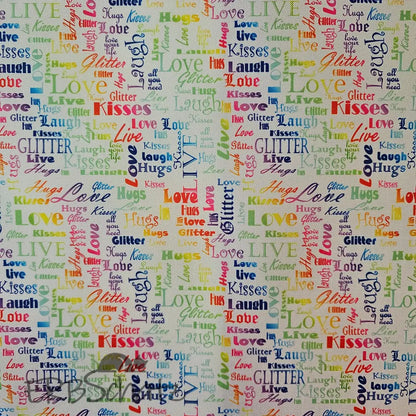 Wasserabweisender Canvas/Oxford LoveKisses Wordcloud | 0,5m