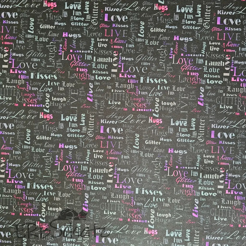 Wasserabweisender Canvas/Oxford LoveKisses Wordcloud | 0,5m