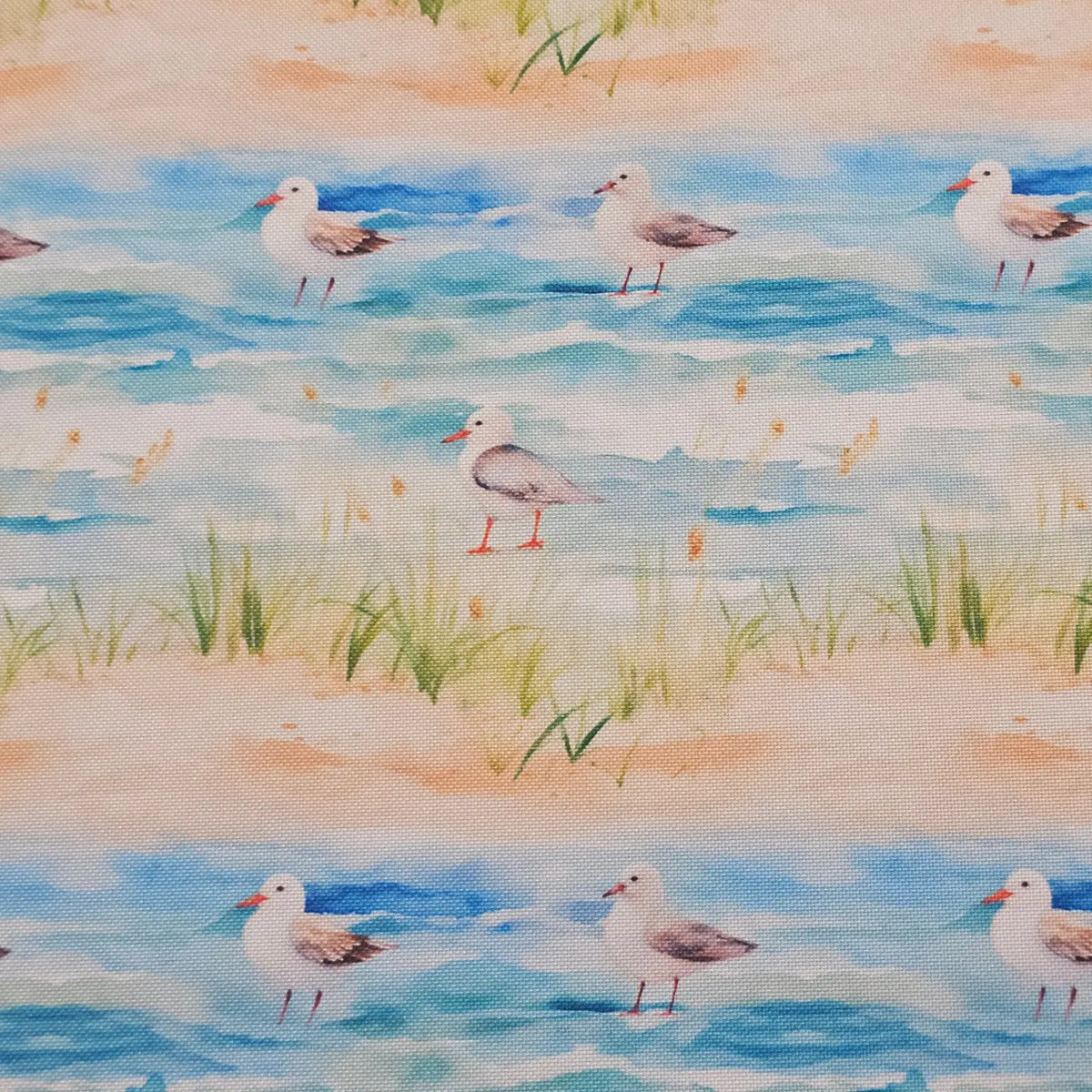 Wasserabweisender Canvas/Oxford | Möwen & Meer | 0,5m