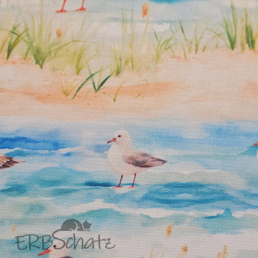 Wasserabweisender Canvas/Oxford | Möwen & Meer | 0,5m