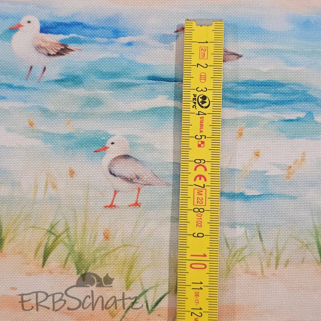 Wasserabweisender Canvas/Oxford | Möwen & Meer | 0,5m