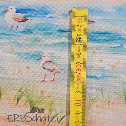 Wasserabweisender Canvas/Oxford | Möwen & Meer | 0,5m