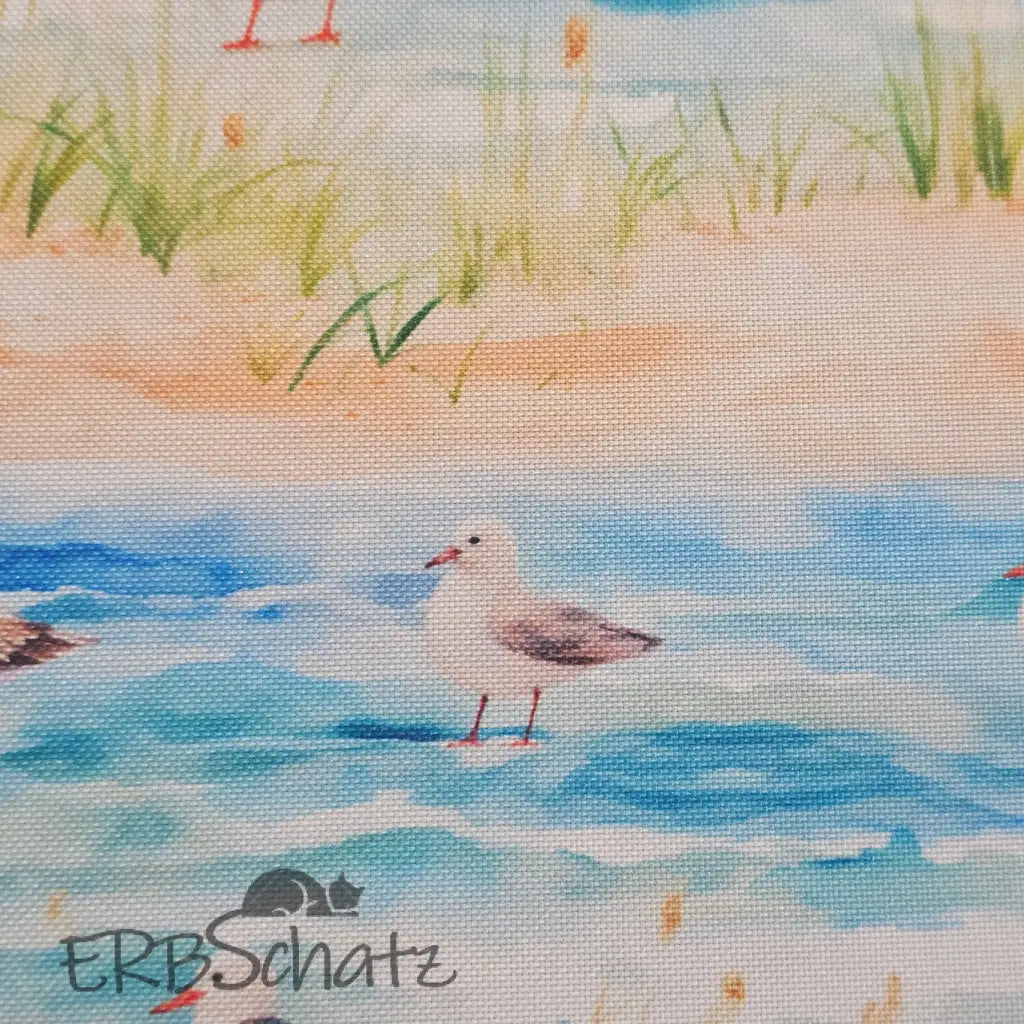Wasserabweisender Canvas/Oxford | Möwen & Meer | 0,5m