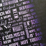 Wasserabweisender Canvas/Oxford | Wordcloud NEIN Lila | 0,5m