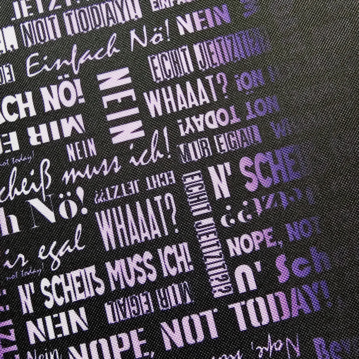 Wasserabweisender Canvas/Oxford | Wordcloud NEIN Lila | 0,5m