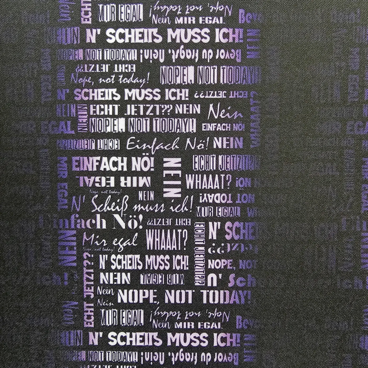 Wasserabweisender Canvas/Oxford | Wordcloud NEIN Lila | 0,5m