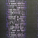 Wasserabweisender Canvas/Oxford | Wordcloud NEIN Lila | 0,5m