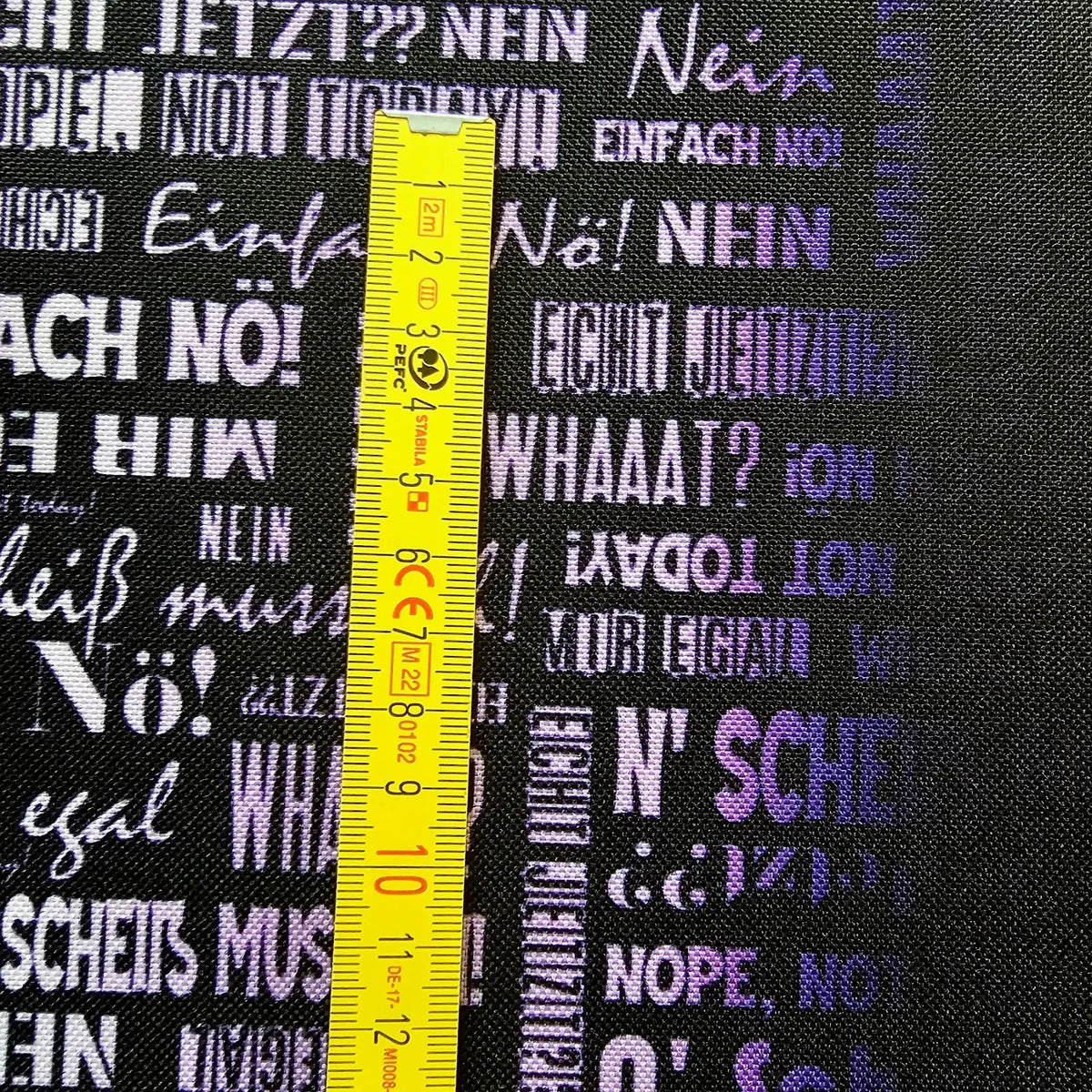 Wasserabweisender Canvas/Oxford | Wordcloud NEIN Lila | 0,5m