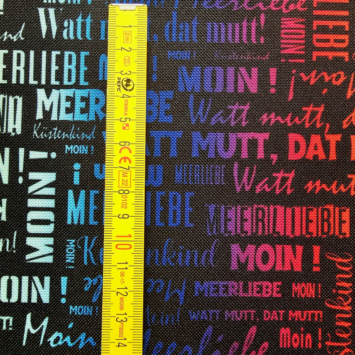 Wasserabweisender Canvas/Oxford | Wordcloud Moin Rainbow